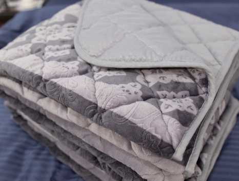 Полуторне флісове стьобане покривало №55033