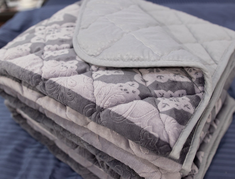 Полуторне флісове стьобане покривало №55033