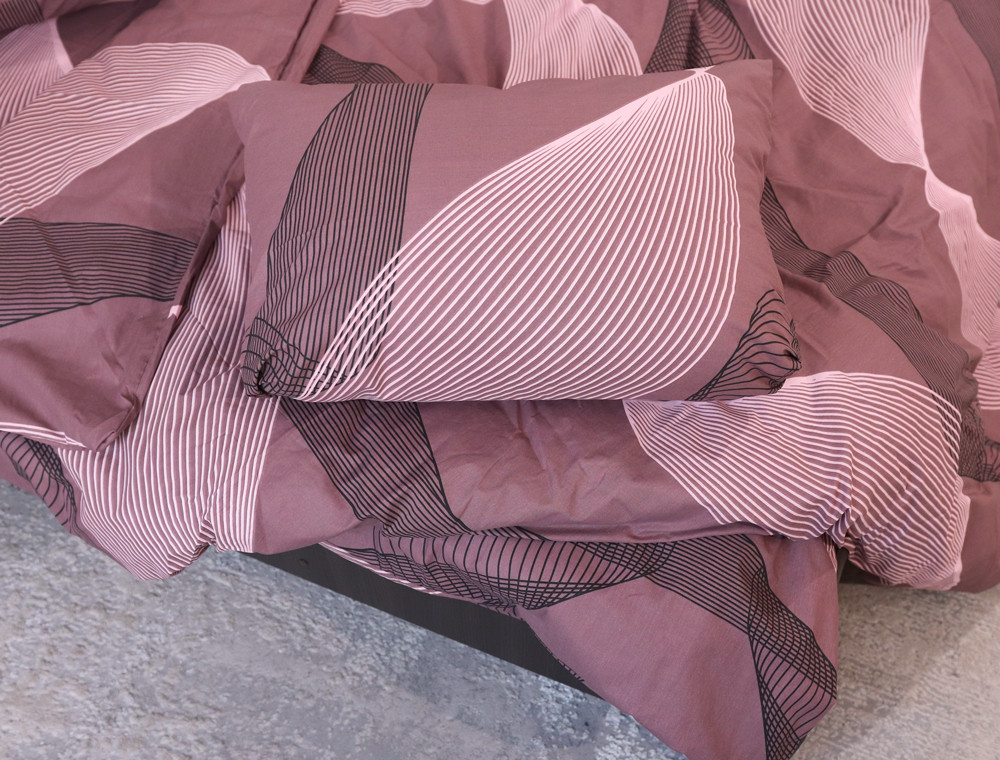 Евро макси набор постельного белья в полоску 200*220 из Бязи "Gold" №151700 Черешенка™