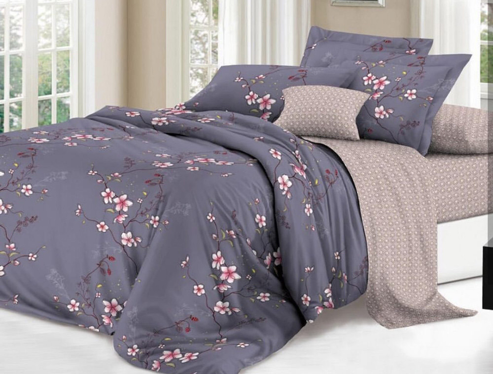 Сімейний набір постільної білизни із Сатину №1937AB Черешенка™