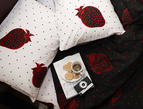 Двоспальний набір постільної білизни 180*220 із Бязі "Gold" №151336AB Черешенка™