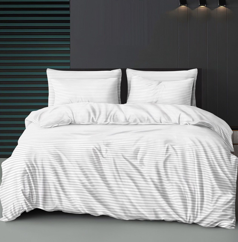 Ткань для постельного белья Бязь "Gold" Lux в полоску GLS11049steelgrey (50м)