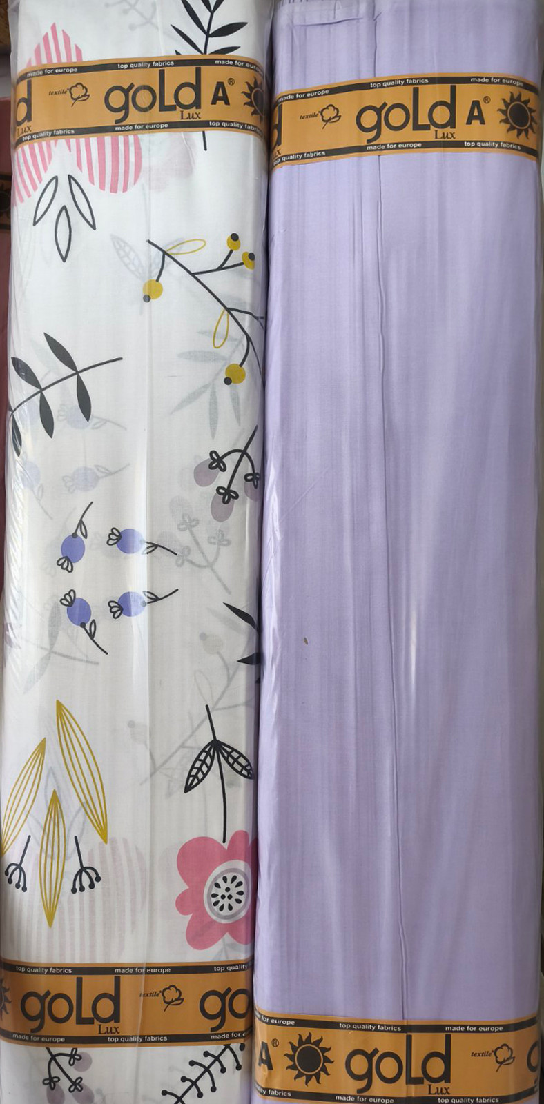 Ткань для постельного белья Бязь "Gold" Lux GL1062lilac (A+B) - (50м+50м)