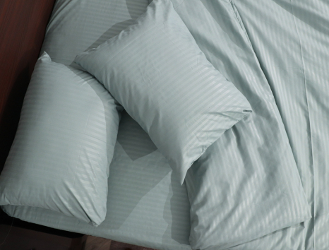 Двоспальний набір постільної білизни 180*220 із мікрофібри в смужку №2060026 Черешенка™