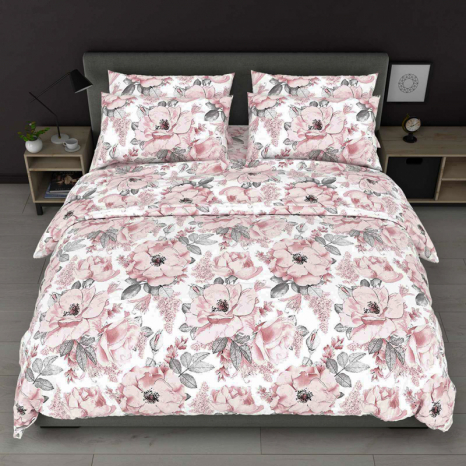 Ткань для постельного белья Бязь "Gold" Lux GL8008white