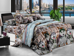 Двоспальний набір постільної білизни 180*220 із полікотону №202720 Черешенька™