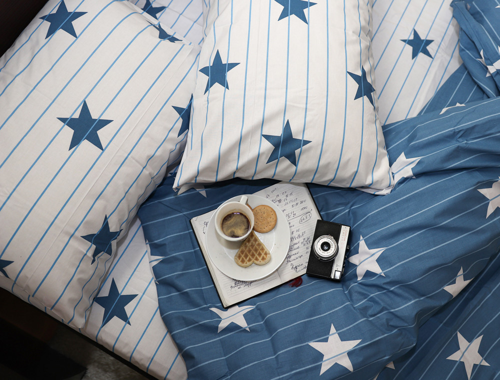 Полуторний набір постільної білизни 150*220 із Бязі "Gold" №154068AB Черешенка™