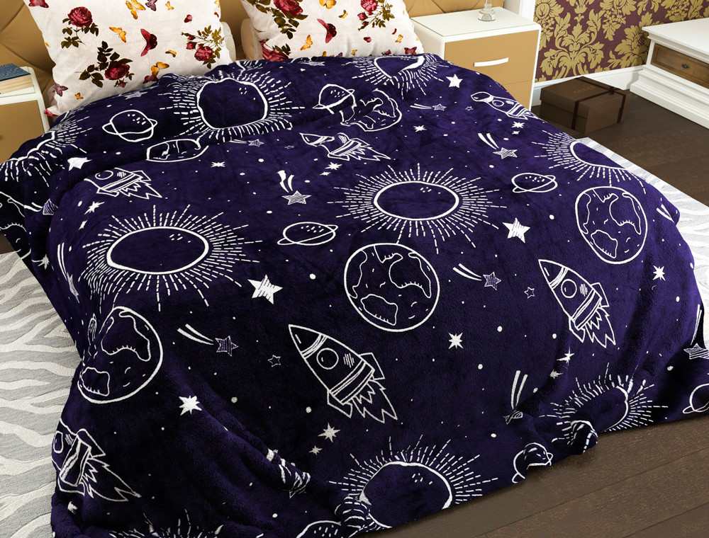 Двуспальный флисовый плед №33629