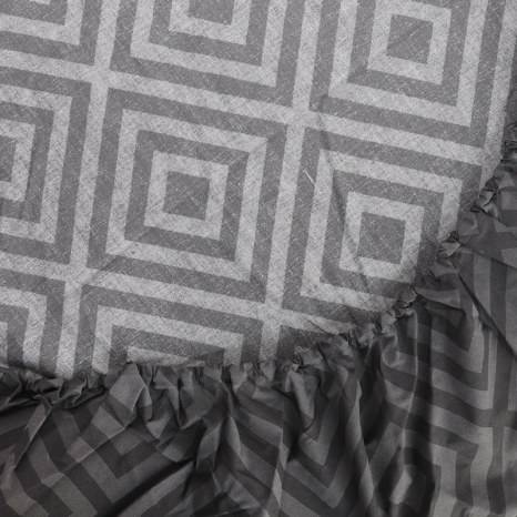 Простирадло на резинці (140*200*25) графіт ромб №127