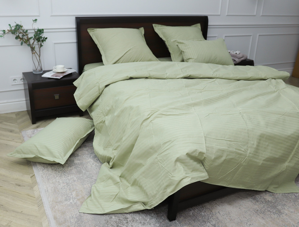 Евро макси набор постельного белья 200*230 из Страйп Сатина D-17