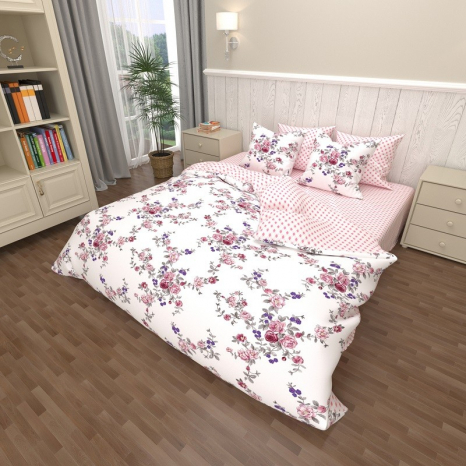 Тканина для постільної білизни Ранфорс E-130-2 (A+B) - (50м+50м)