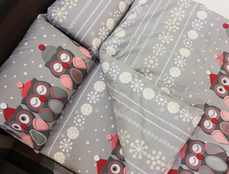 Полуторний набір постільної білизни 150*220 із Бязі "Gold" №16193 Черешенка™