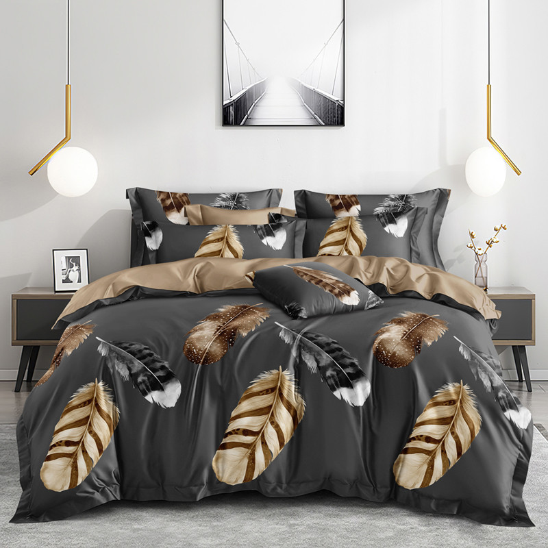 Полуторний набір постільної білизни 150*220 із Сатину №44326AB Черешенка™