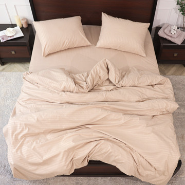 Двоспальний набір постільної білизни 180*220 із мікрофібри в смужку №206006 Черешенка™