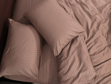 Двоспальний набір постільної білизни 180*220 із мікрофібри в смужку №201418 Черешенька™