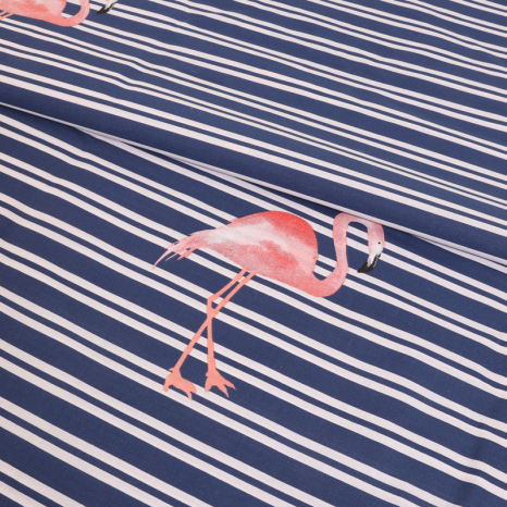 Ткань для постельного белья Бязь "Gold" Lux "Маленькие розовые фламинго" GL1554 (A+B) - (50м+50м)