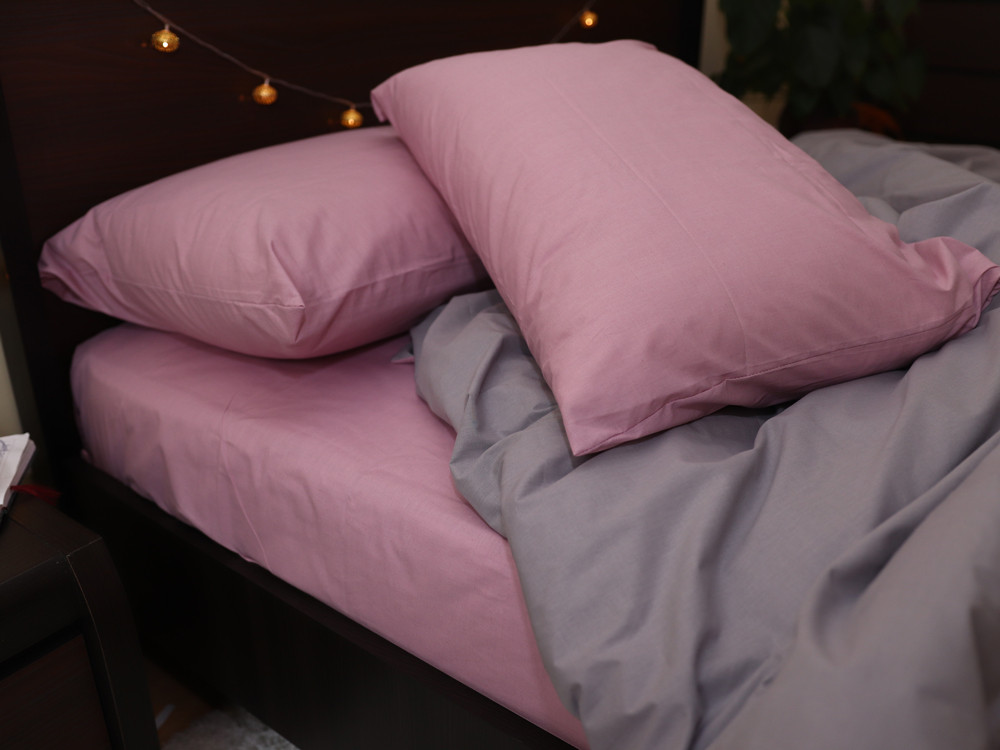 Полуторний набір однотонної постільної білизни 150*220 із Бязі "Gold" №151550AB Черешенька™