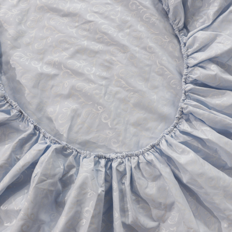 Простирадло на резинці (160*200*25) орнамент на блакитному №8581