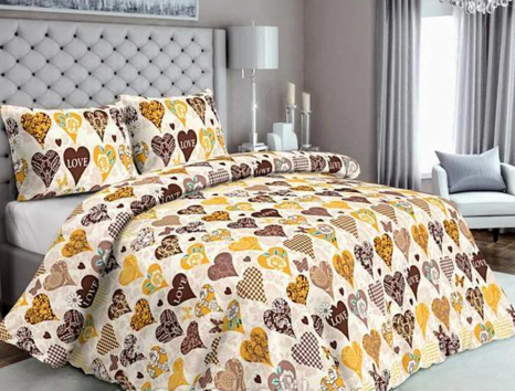 Тканина для постільної білизни Бязь "Gold" Lux "Кохання як є ..." GL2957