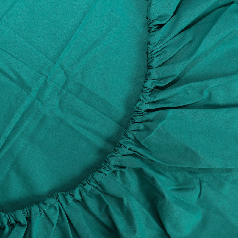 Простирадло на резинці (140*200*25) смарагдове №1244