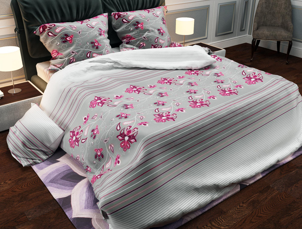 Ткань для постельного белья Бязь "Gold" Lux "Цветочный принт (абстрактный)" GL999