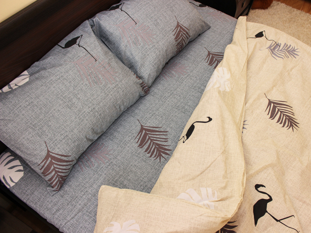 Полуторний набір постільної білизни 150*220 із Бязі "Gold" №154151AB Черешенка™