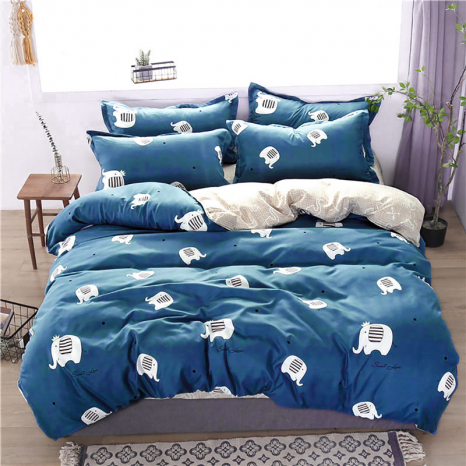 Тканина для постільної білизни Бязь "Gold" Lux "Солодкі любовні слони" GL1557 (A+B) - (50м+50м)