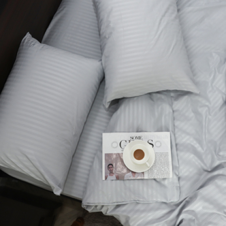 Двоспальний набір постільної білизни 180*220 із мікрофібри в смужку №206003 Черешенка™