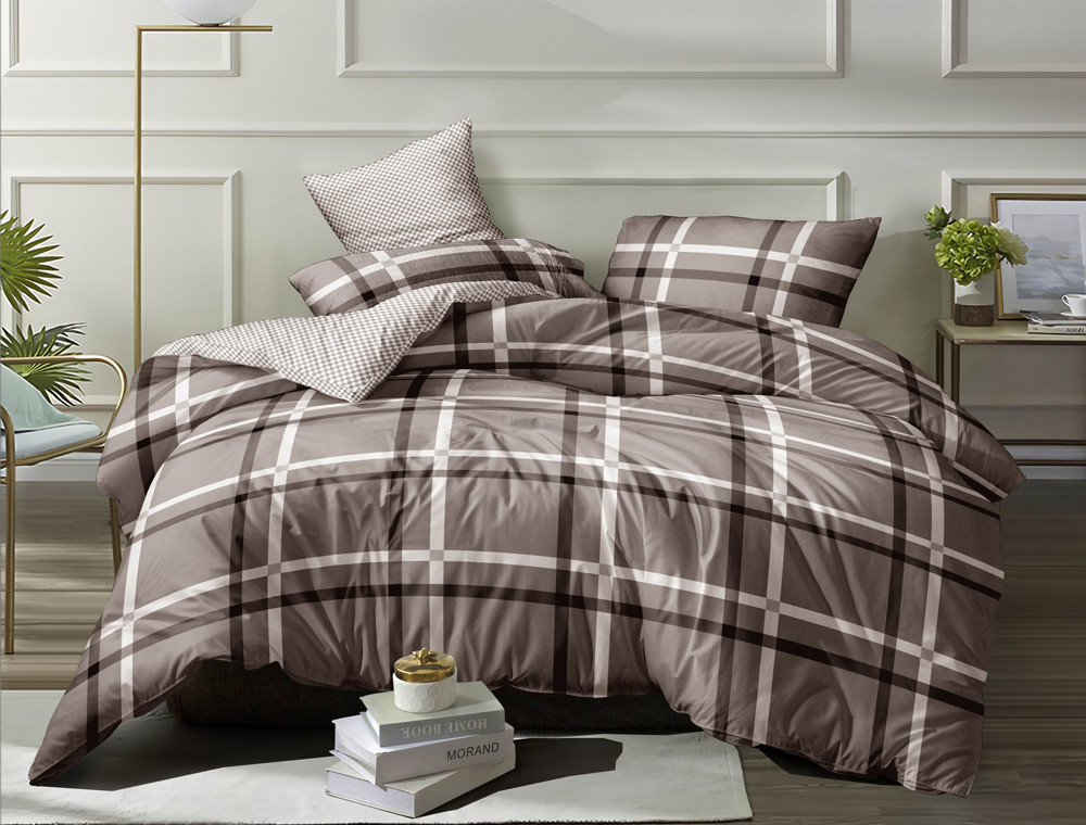 Двуспальный набор постельного белья 180*220 из Сатина №0701AB Черешенка™