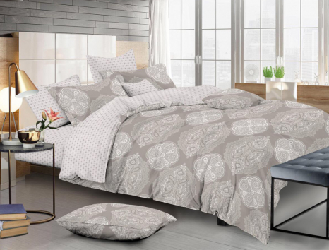 Семейный набор хлопкового постельного белья из Сатина №1931AB Черешенка™