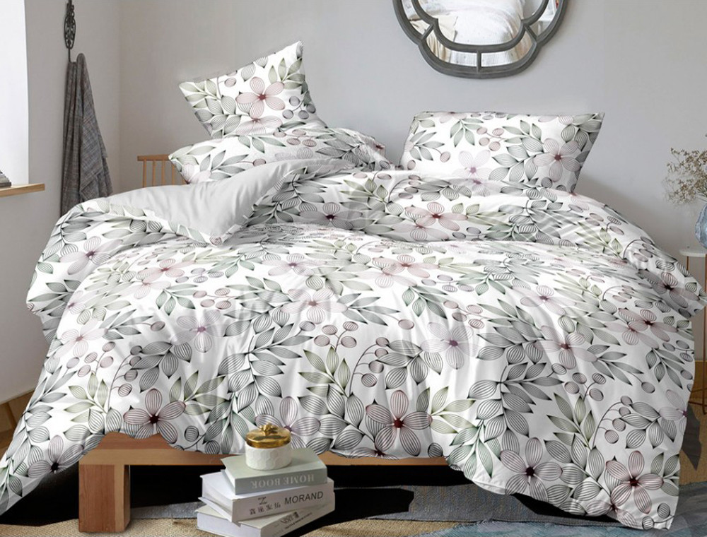 Двоспальний набір постільної білизни 180*220 із Сатину №1785 Черешенка™