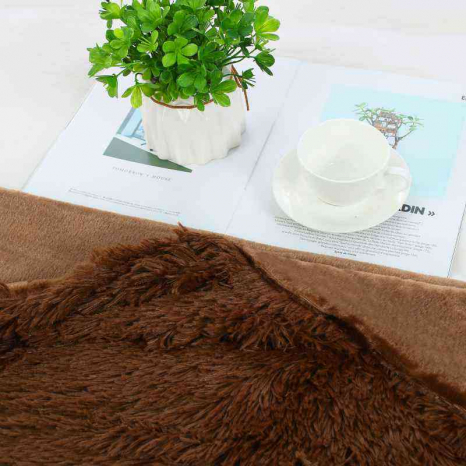 Євро-максі покривало-плед "травка" (240*220) - коричневе