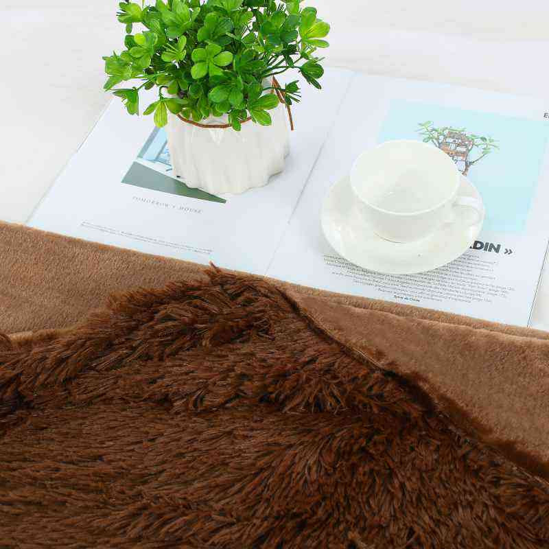 Євро-максі покривало-плед "травка" (240*220) - коричневе