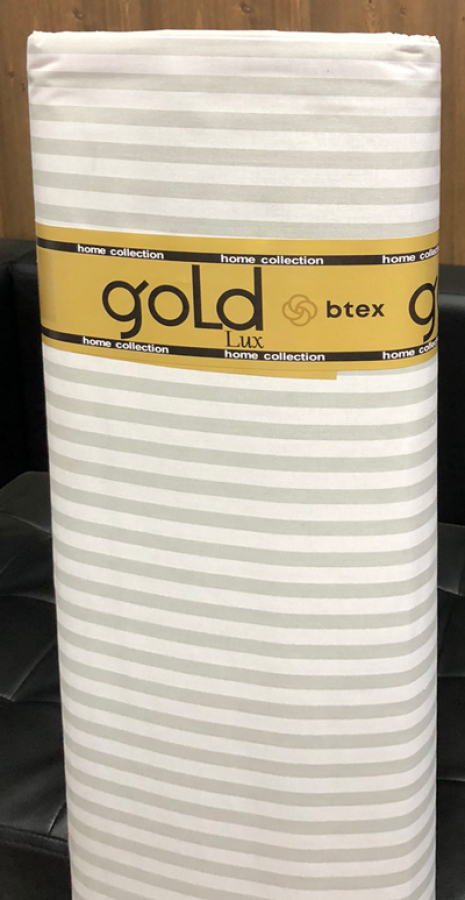 Ткань для постельного белья Бязь "Gold" Lux в полоску GLS11049steelgrey (50м)