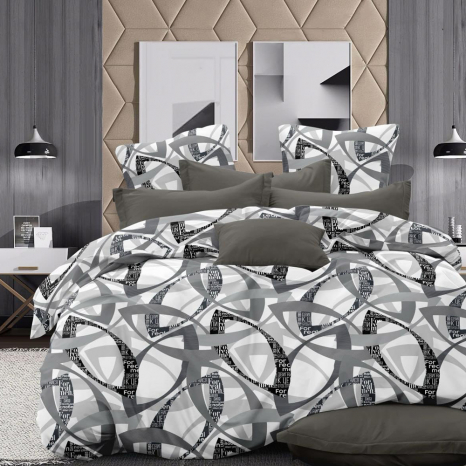 Ткань для постельного белья Бязь "Gold" Lux GL1626grey