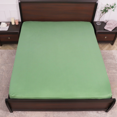 Простирадло на резинці (180*200*25) геометрія на зеленому №1702