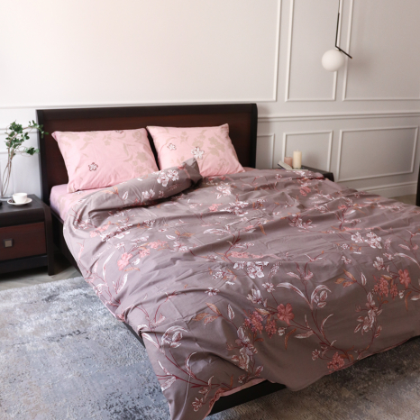 Двоспальний набір постільної білизни 180*220 із Бязі "Gold" №15135AB Черешенка™