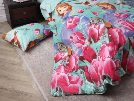 Полуторний набір постільної білизни 150*220 із Бязі "Gold" №163046 Черешенка™