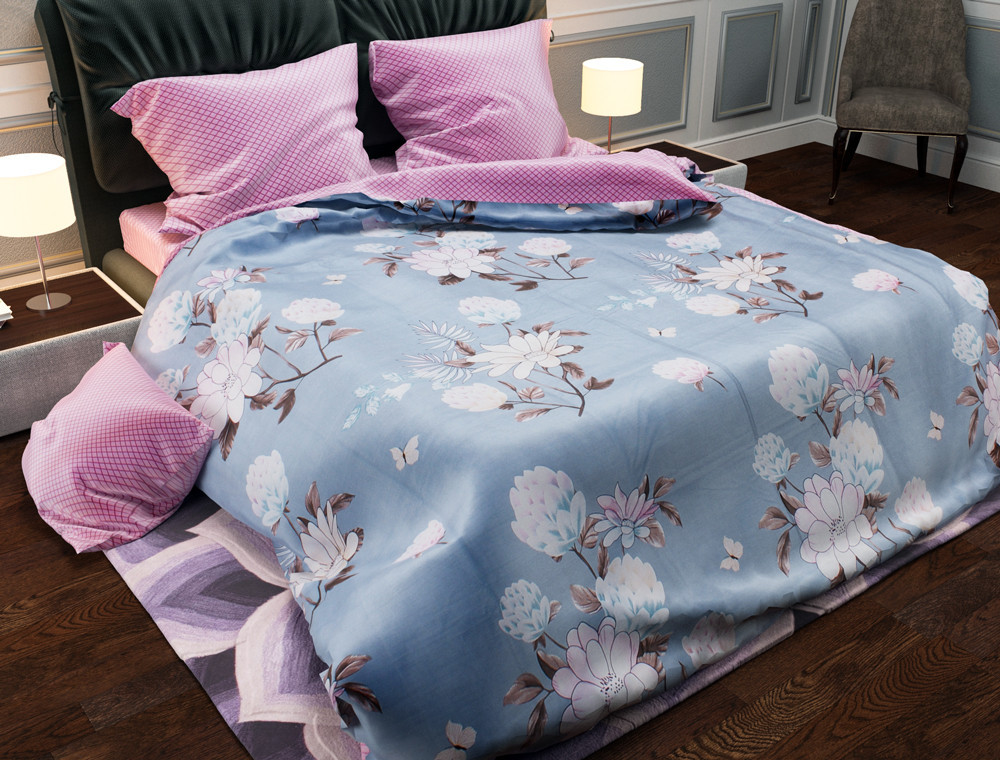 Полуторний набір постільної білизни 150*220 із Бязі "Gold" №157535AB Черешенка™