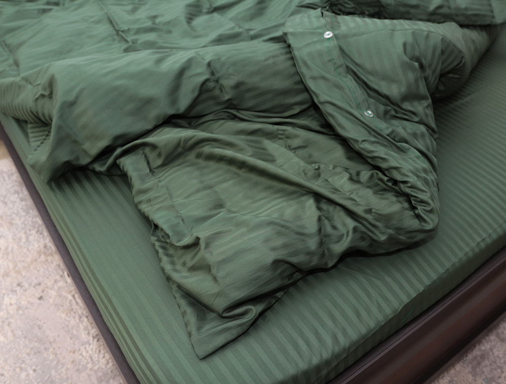 Двоспальний набір постільної білизни 180*220 зі Страйп Сатину №18-6114 Черешенка™