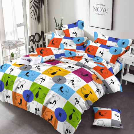 Ткань для постельного белья Бязь "Gold" Lux "Шахматная коллаборация" GL3896