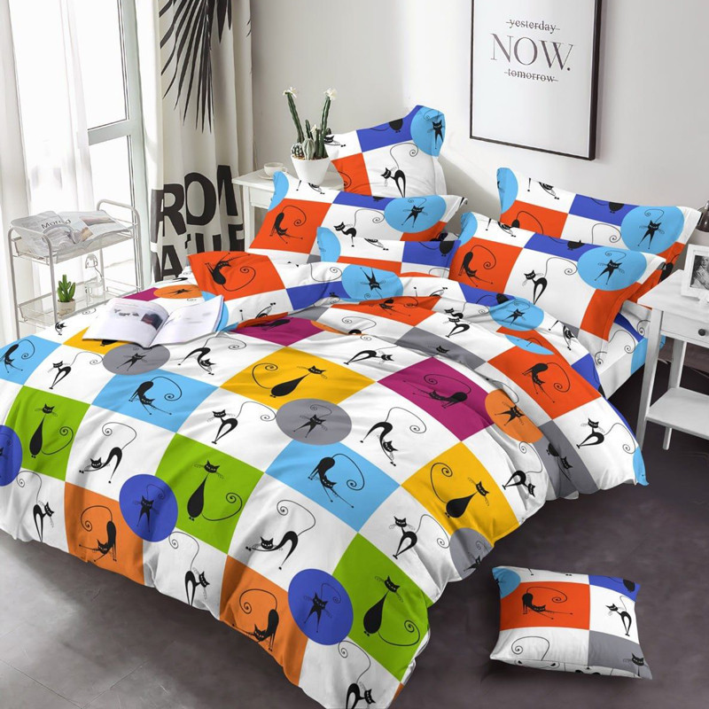 Ткань для постельного белья Бязь "Gold" Lux "Шахматная коллаборация" GL3896