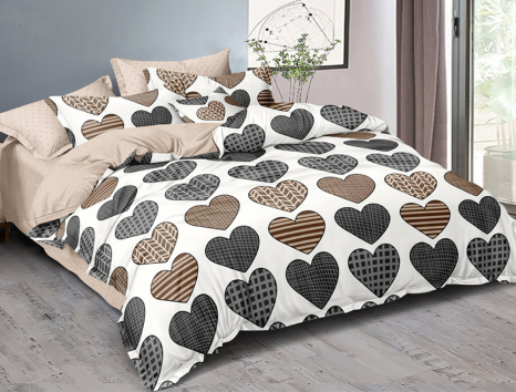 Двоспальний набір постільної білизни 180*220 із Сатину №853AB Черешенка™