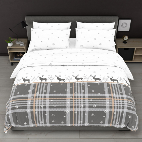 Двуспальный набор постельного белья 180*220 из Бязи "Gold" №157967grey Черешенка™