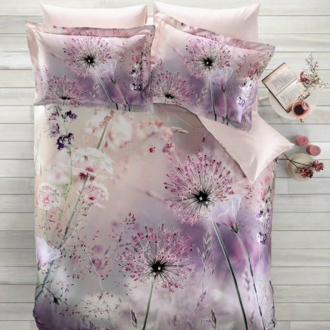 Полуторний набір постільної білизни 150*220 із Сатину №1003AB Черешенка™