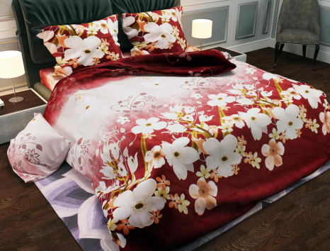 Ткань для постельного белья Бязь "Gold" Lux "Яркое цветочное ассорти" GL756