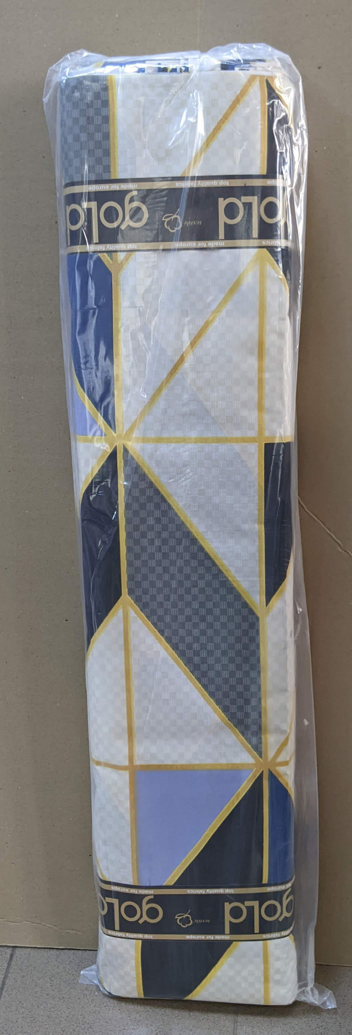 Ткань для постельного белья Бязь "Gold" Lux "Полосатая коллаборация (голубой)" GL3863