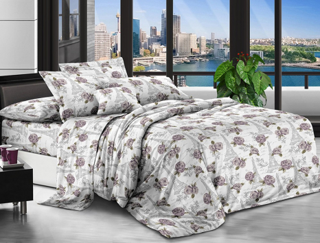 Сімейний набір постільної білизни 240*220 із полікотону №205077 Черешенька™