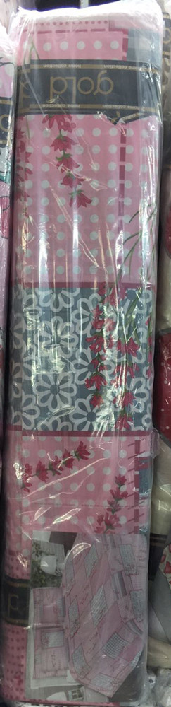 Ткань для постельного белья Бязь "Gold" Lux "Клетка и лесные цветы" GL1038A