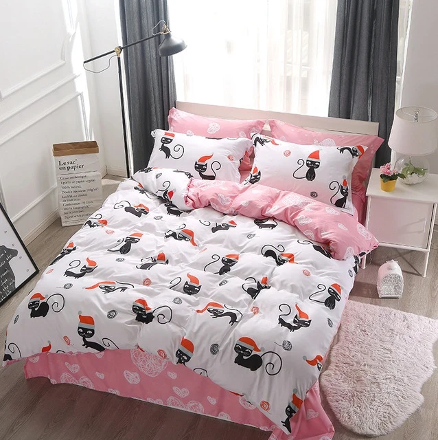 Двоспальний набір постільної білизни 180*220 із Бязі "Gold" з простирадлом на резинці №147531AB Черешенька™